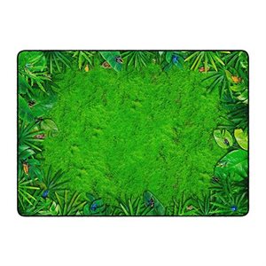 Tapis thématique "Feuilles et grenouilles tropicales"