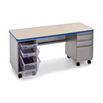 d double pedsital desk 2 /  1-open /  box /  box /  file