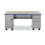 d double pedistal desk w / door 6 / box / box / file