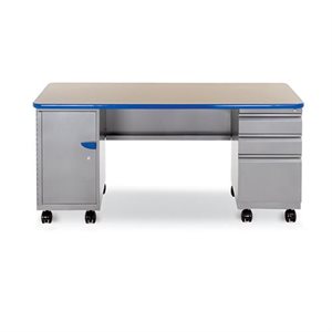 d double pedistal desk w / door 2 / 1 box / box / file