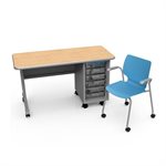 d single pedestal right desk 2 / 1 open